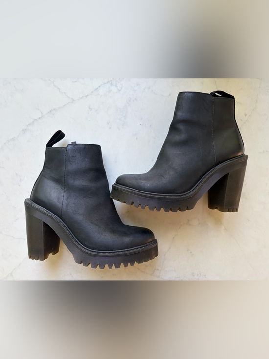 Dr. Martens Shoes - Dr. Martens RARE Black Magdalena Chunky Lug Heel Ankle Boot sz 7